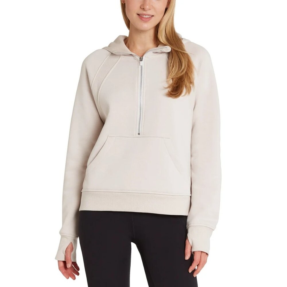 Danskin M Half Zip Hoodie Pullover Sweater Shirt Activewear Sweatshirt Thumbhole